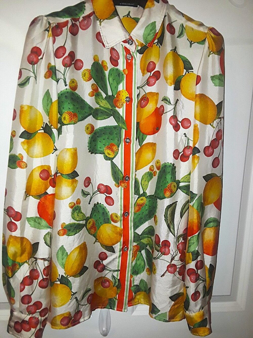 Dolce & Gabbana silk floral fruit shirt blouse US 6 or 8
